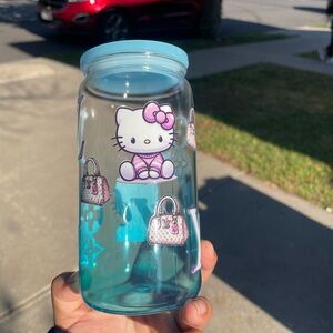Hello‎ Kitty Blue Glass Jar
